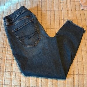 American Eagle Dark Blue Cropped Denim Jeans